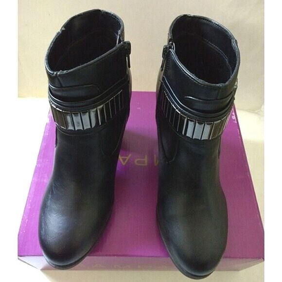 New! RAMPAGE Buckle Detail Women's Black Ankle Boots Booties Shoes NWB - Picture 8 of 8